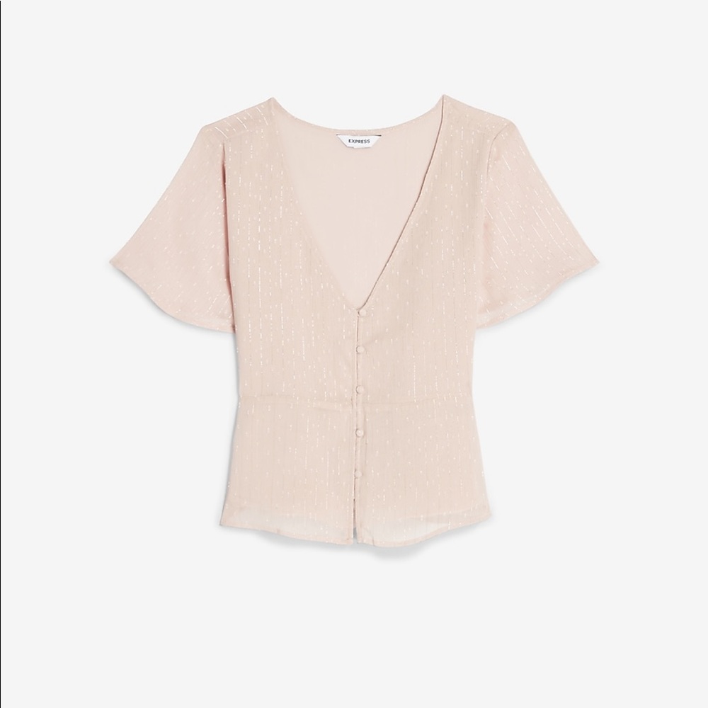 NEW Button Front Short Sleeve Top